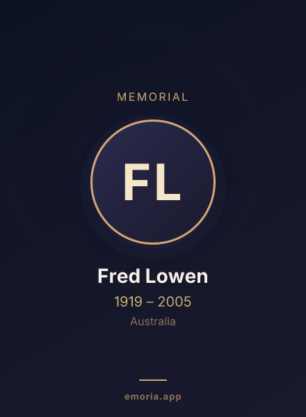 Memorial portrait of Fred Lowen