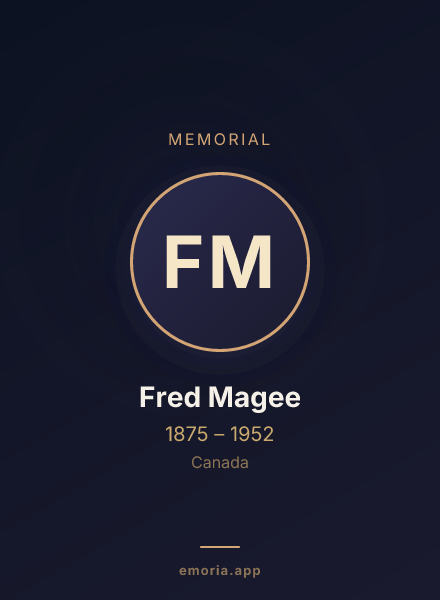 Memorial portrait of Fred Magee