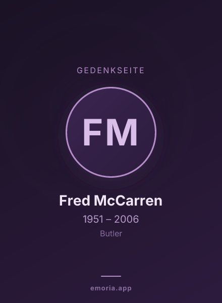 Gedenkportrait von Fred McCarren