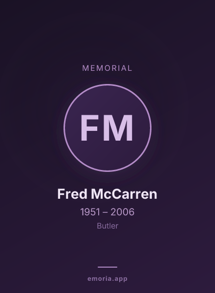 Memorial portrait of Fred McCarren