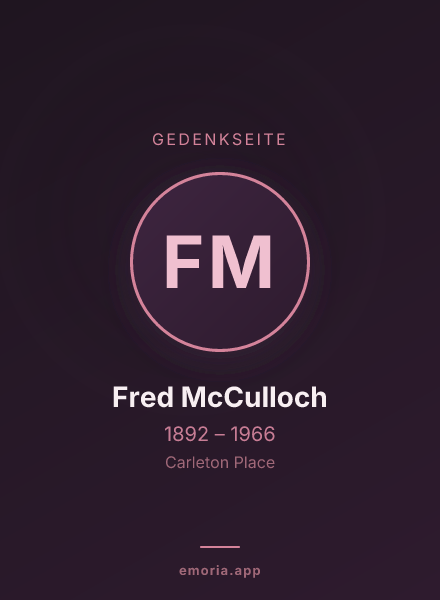 Gedenkportrait von Fred McCulloch