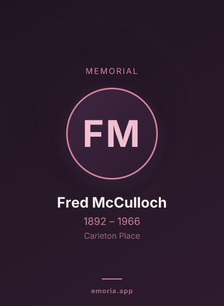Memorial portrait of Fred McCulloch