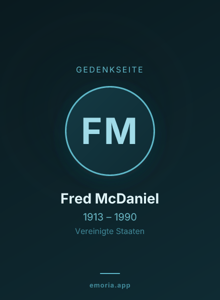 Gedenkportrait von Fred McDaniel