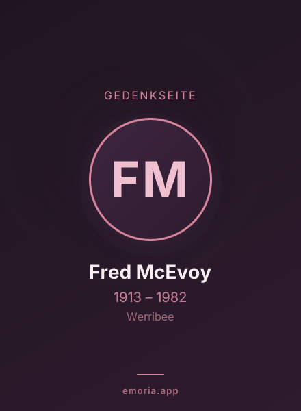 Gedenkportrait von Fred McEvoy