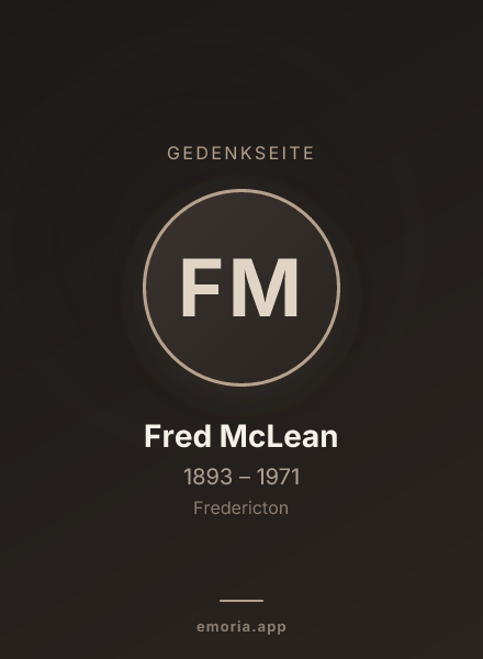 Gedenkportrait von Fred McLean
