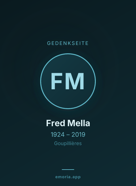 Gedenkportrait von Fred Mella