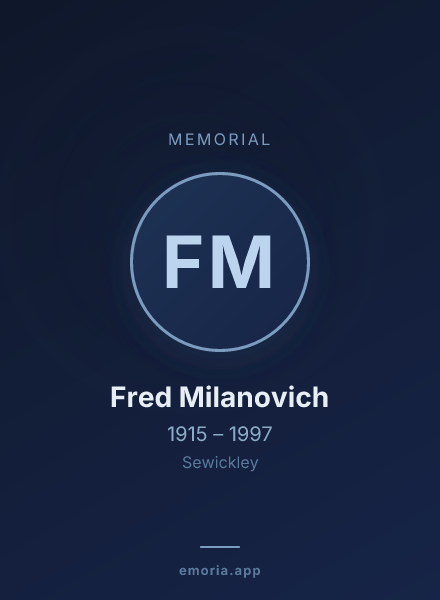 Memorial portrait of Fred Milanovich