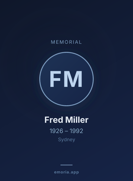 Memorial portrait of Fred Miller