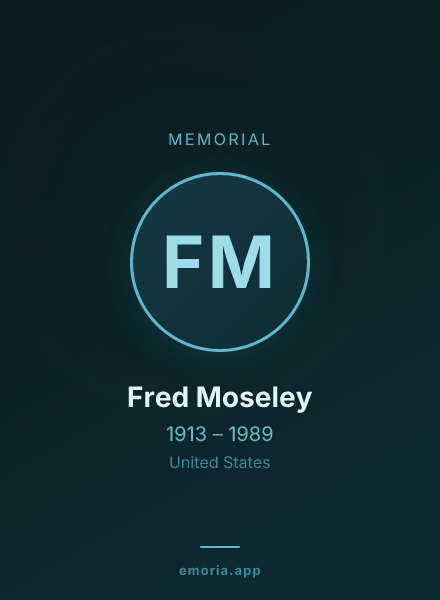 Memorial portrait of Fred Moseley