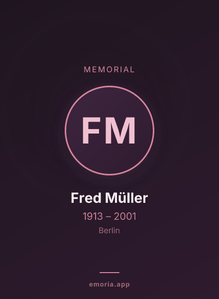 Memorial portrait of Fred Müller