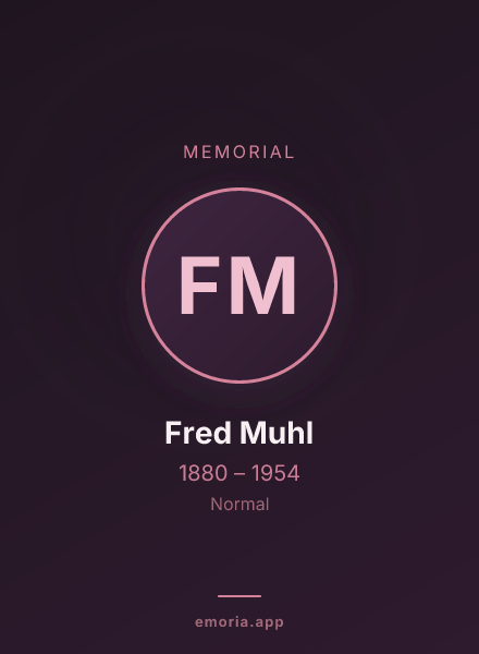 Memorial portrait of Fred Muhl