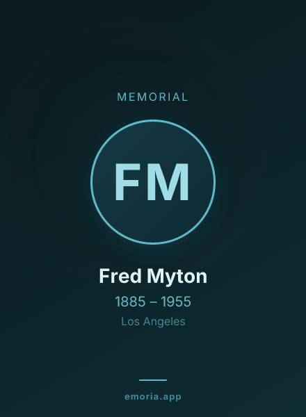 Memorial portrait of Fred Myton