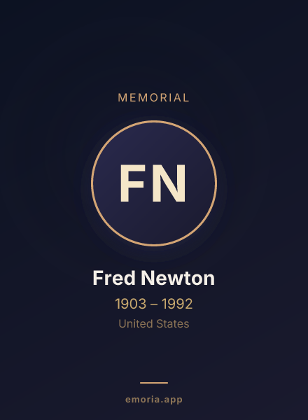 Memorial portrait of Fred Newton
