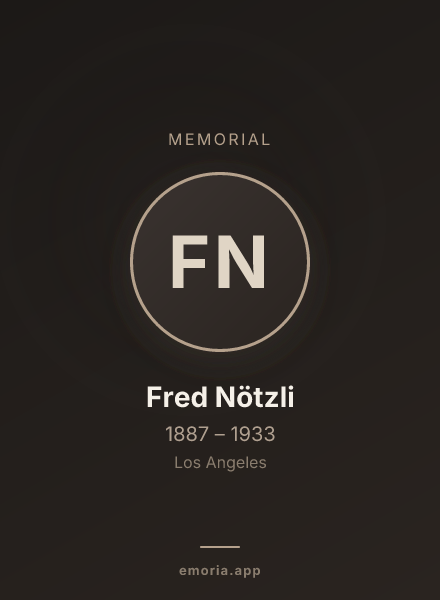 Memorial portrait of Fred Nötzli