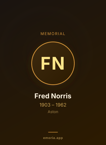 Memorial portrait of Fred Norris