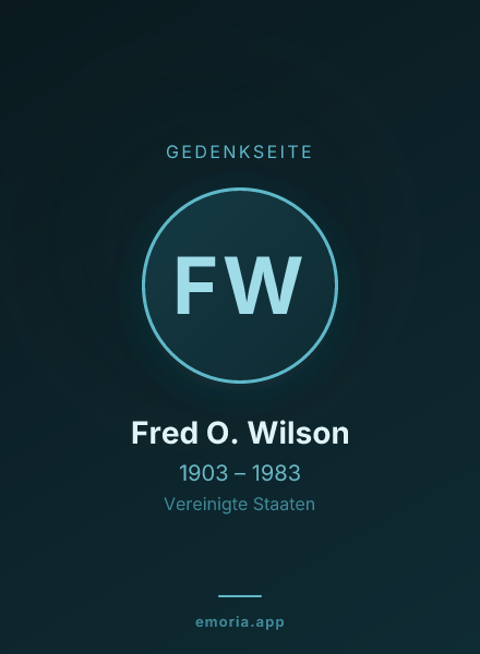 Gedenkportrait von Fred O. Wilson