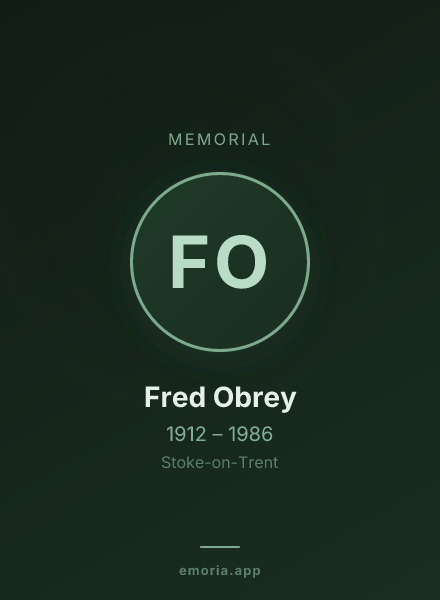 Memorial portrait of Fred Obrey