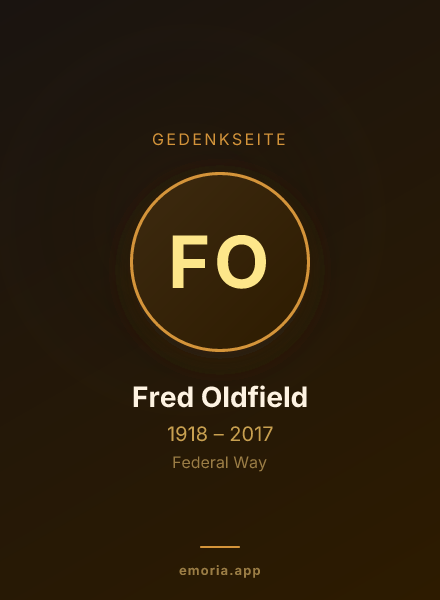 Gedenkportrait von Fred Oldfield