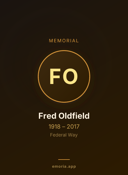 Memorial portrait of Fred Oldfield