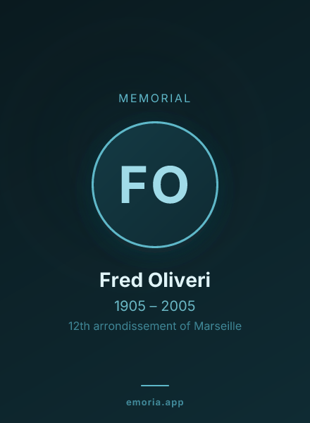 Memorial portrait of Fred Oliveri