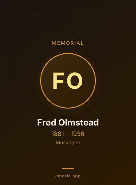 Memorial portrait of Fred Olmstead