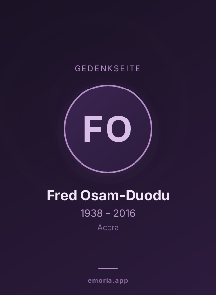 Gedenkportrait von Fred Osam-Duodu
