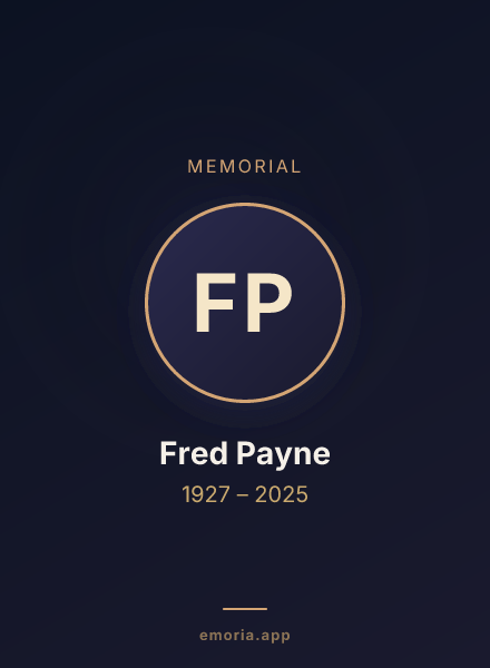 Memorial portrait of Fred Payne