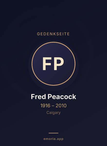 Gedenkportrait von Fred Peacock