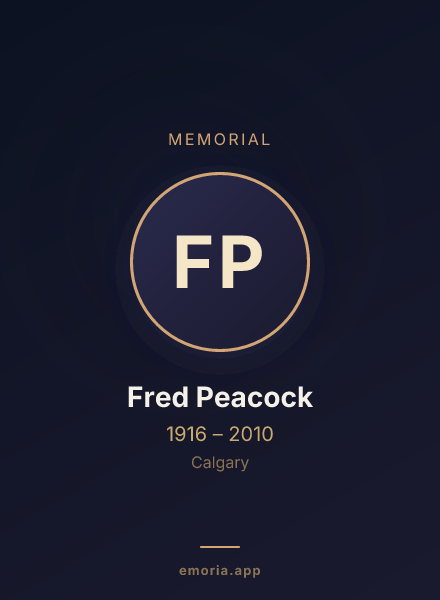 Memorial portrait of Fred Peacock