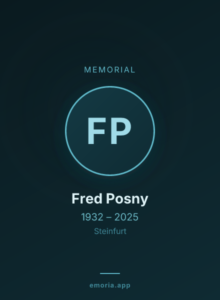 Memorial portrait of Fred Posny