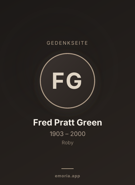 Gedenkportrait von Fred Pratt Green