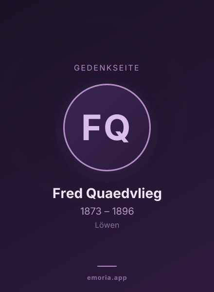 Gedenkportrait von Fred Quaedvlieg