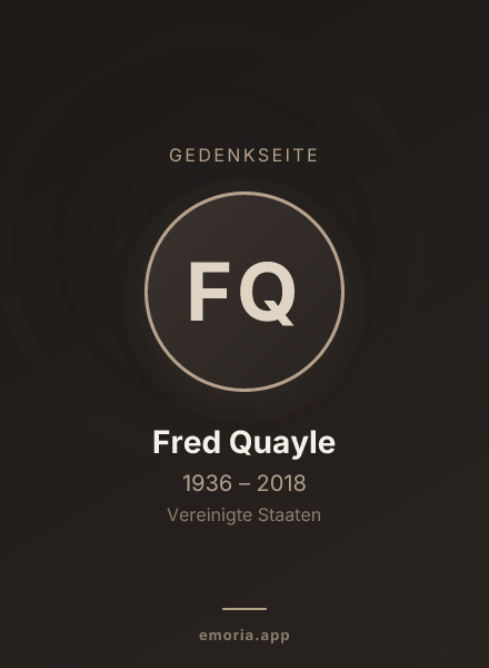 Gedenkportrait von Fred Quayle