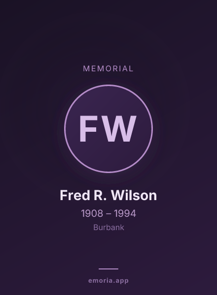 Memorial portrait of Fred R. Wilson