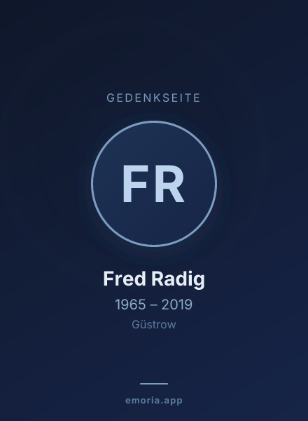 Gedenkportrait von Fred Radig