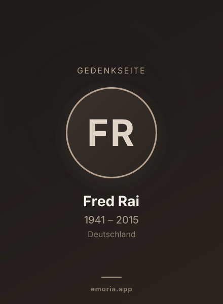 Gedenkportrait von Fred Rai