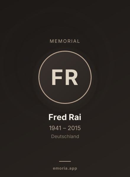 Memorial portrait of Fred Rai