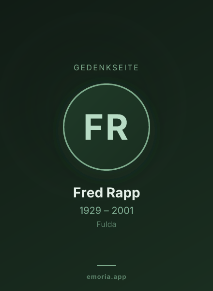 Gedenkportrait von Fred Rapp