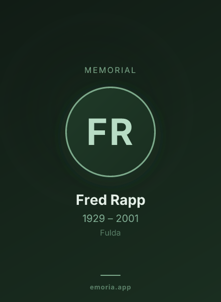 Memorial portrait of Fred Rapp