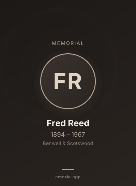Memorial portrait of Fred Reed