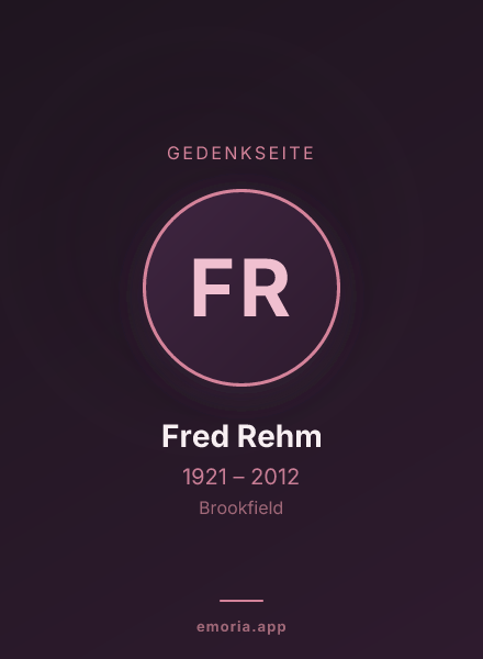 Gedenkportrait von Fred Rehm