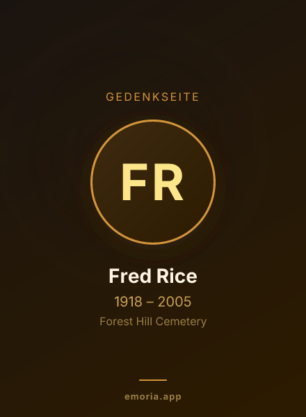 Gedenkportrait von Fred Rice