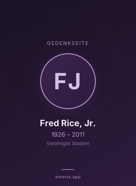 Gedenkportrait von Fred Rice, Jr.