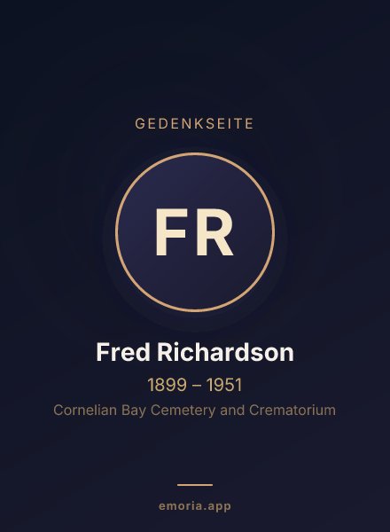 Gedenkportrait von Fred Richardson