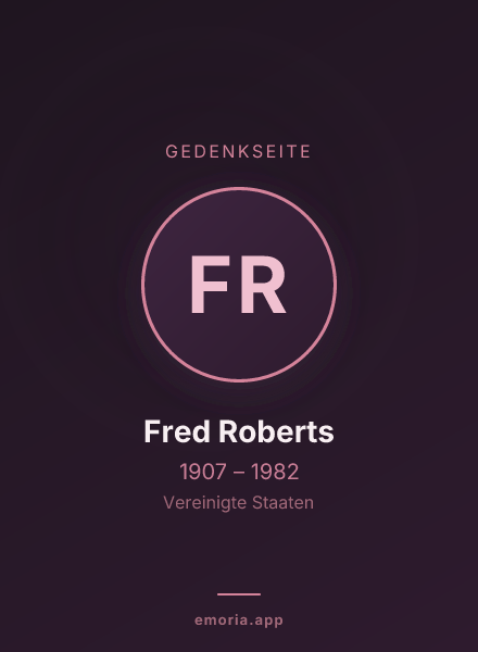 Gedenkportrait von Fred Roberts