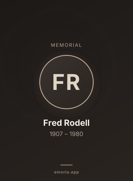 Memorial portrait of Fred Rodell