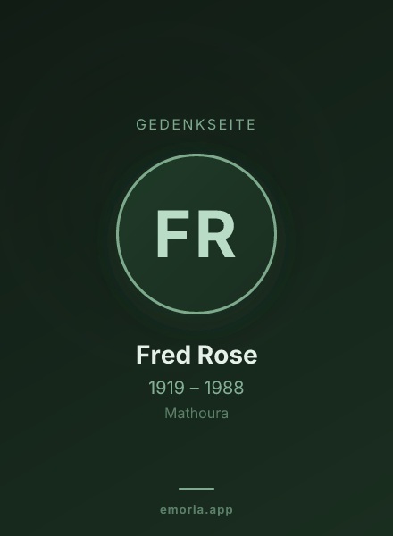Gedenkportrait von Fred Rose