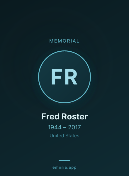 Memorial portrait of Fred Roster