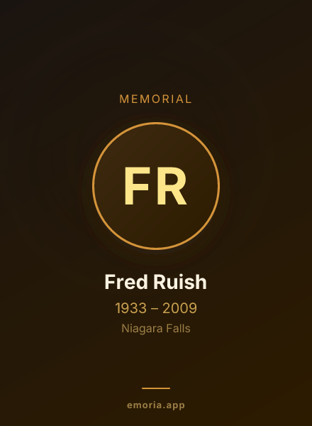 Memorial portrait of Fred Ruish