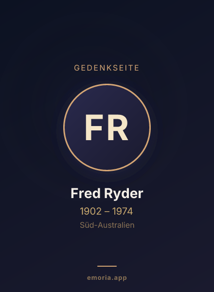 Gedenkportrait von Fred Ryder